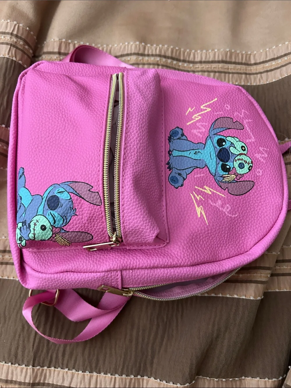 Bioworld Pink Kids Backpack with Stitch Characters